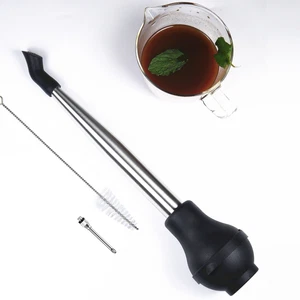 4-in-1 Stainless Steel Turkey Baster Set With Meat Marinade Injector Silicone... - Picture 1 of 1