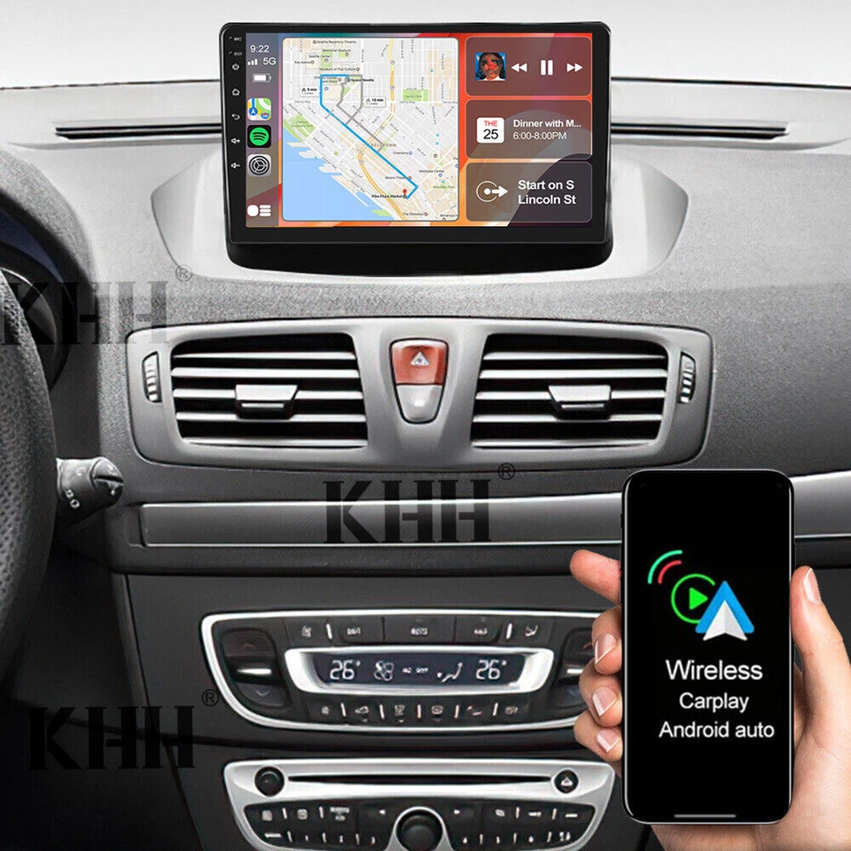 KHH Für Renault Megane III 2009-2015 CarPlay Android 13 Autoradio BT GPS DAB+ 2+64GB