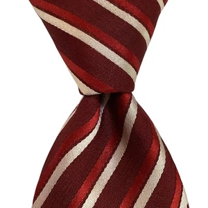 GIORGIO ARMANI Men's 100% Silk XL Necktie ITALY Designer STRIPED Red/White GUC - Picture 1 of 3