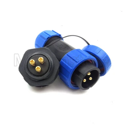 SP21 3 Pin Screw Crimp Waterproof Power Connector IP67,Aviation Plug Socket 30A  - Image 1 of 4