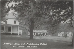 Burroughs Lodge Cabins Pittsford Vermont VT Advertising postcard F653 - Picture 1 of 2