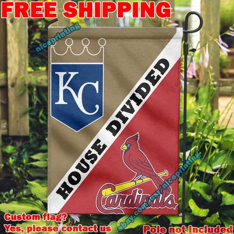 Kansas City Royals vs. St. Louis Cardinals House Divided Garden Flag 12x18" MLB Cover