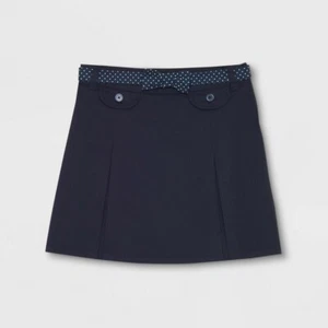 French Toast Girls' Polka Dot Belted Scooter- Navy Blue- Size 14 - Picture 1 of 6