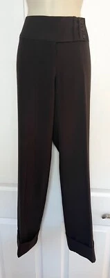 ZINC Women's Brown Stretch Career Dress Pant Cuffed Bottom Size 3 - Image 1 of 4