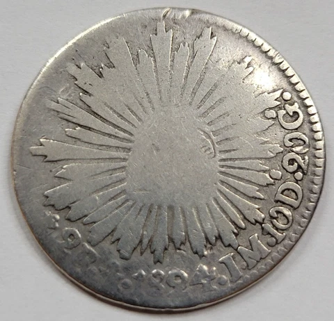 1824 Mexico 2 Reales HOOKNECK Mo Scarce Type Perfil Eagle Damage *C985 Cover