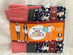 MEMBER’S MARK 3-PACK GIRL’S FAVORITE TAGLESS LEGGINGS Many SZ Unicorn Gray Coral - Picture 1 of 5