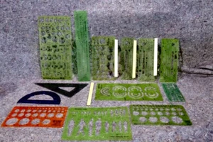 Berol RapiDesign Template Lot (8) w/ (1) KOH-I-NOOR & (1) Jiffy-Human Figure LOT - Picture 1 of 9