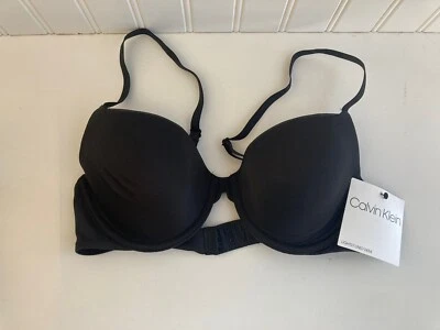 Calvin Klein Lightly Lined Demi Bra 34B Black QP15000-001 New - Image 1 of 3