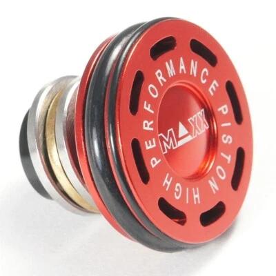 MAXX AIRSOFT MAXX AEG V2 M4 CNC Aluminum Double Oring Ball Bearing Piston Head - Red
