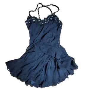 Bergdorf Goodman Victoria Royal Beaded Sequined Lace Trim Mini Dress Womens 29 - Picture 1 of 12