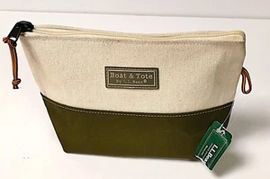 VINTAGE 80s L L BEAN BOAT & TOTE MENS COSMETIC BAG ZIP PUCH DEAT STOCK - Picture 1 of 12