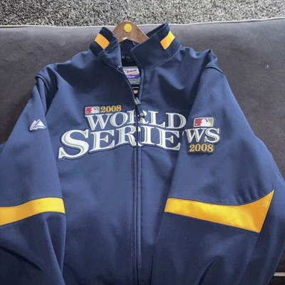 2008 World Series MLB Jacket Majestic Therma Base Phillies Authentic Men’s L - Image 1 of 4