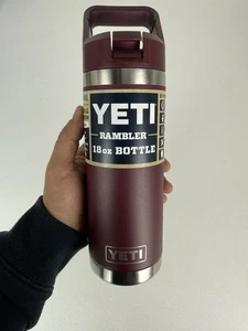 YETI Rambler 18 oz Bottle with color-matched straw lid - Wild Vine Red - Picture 1 of 7