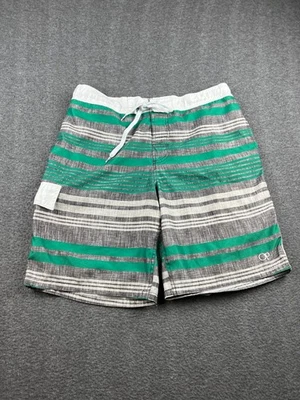 Мужские плавки Ocean Pacific размер Large серые и зеленые в полоску - Изображение 1 из 4