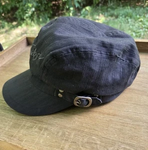 Harley Davidson Cap Hat Womens Small Embroidered Cabbie Cadet Newsboy Black - Picture 1 of 4
