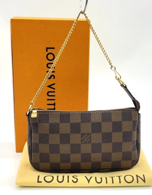 Auténtico Louis Vuitton Damier Level Mini Pochette Accesorios N63176 con Caja NS120216 Foto 1 de 4