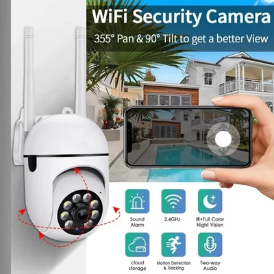2K WiFi Security Camera Outdoor PTZ 355° Pan Tilt Night Vision Motion Alert - Image 1 of 4