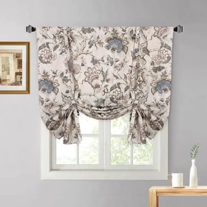Blackout Tie Up Curtains for Windows, Three-Layer Woven Roman Curtains, Therm... - Bild 1 von 7