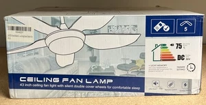 Ceiling Fans with Lights, 43 Inch Low Profile Ceiling Fan with Light and Remote - Picture 1 of 4