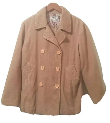 Izod миниатюрный женщин куртка Sz PL желтовато-коричневый вельвет двубортный с подкладкой карман хлопок - Изображение 1 из 4