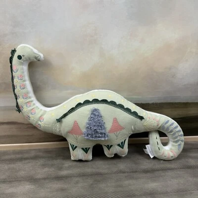 Pottery Barn Kids Exclusive Dottie Dino Embroidered Green Pillow Room Decor Read - Image 1 of 4