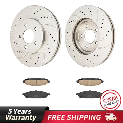 Pastilla de cerámica de rotor de freno delantero perforado para Lincoln Town Car Mercury Grand Marquis Foto 1 de 4