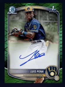 2025 TOPPS BOWMAN Chrome Reptilian Green Autograph-LUIS PENA (Bunt Dlgiital card - Picture 1 of 1