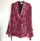 Topshop Womens US 10 Blazer Pink Crushed Velvet Jacket Belted