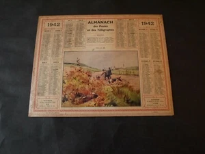 ALMANACH DES POSTES ET DES TÉLÉGRAPHES 1942 RARE LIÈVRE AU GITE - Picture 1 of 2