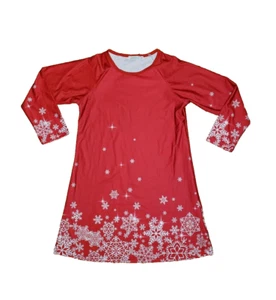NWT Sunshine Swing Girls Snowflake Dress Red pullover size 10 - Picture 1 of 2