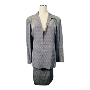 Dana Buchman Petite grau strukturierter Rock Anzug Business Professional Plus Größe 16P - Bild 1 von 10
