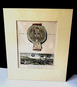 Vintage 1823 Engraved Print of "Ancient Distant View of Oxford from the East" - Picture 1 of 10