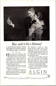 PRINT AD 1926 Elgin Watch Mother Gift to Son Said it for a Lifetime 6.75 x 10 - Picture 1 of 3
