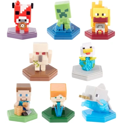 Minecraft Earth Set of 8 Mini Action Figures Display Collectable Mattel Mojang - Image 1 of 4