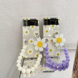 Pour Samsung Galaxy Z Flip 3 5 g Fleur Mignon Smiley Chaîne Clair Dur Téléphone - Photo 1 sur 12