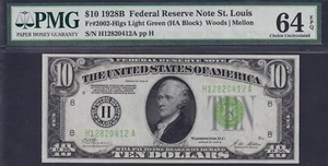$10 1928-B St. Louis Federal Reserve Note Fr.2002 (LGS) - PMG 64EPQ - Picture 1 of 2