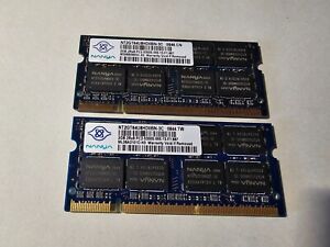 4GB ( 2 X 2GB ) PC2-5300 DDR2-667 MHz Laptop RAM NANYA NT2GT64U8HD0BN-3C