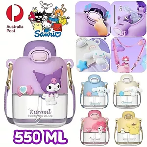 SANRIO Kid Water Bottle Cup Straw Child Coffee Juice Drink Travel Flask BPA Free - Picture 1 of 18