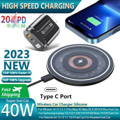 45W Fast Charger Pad Wireless For Samsung S24 S23 Ultra Z Flip4 Fold4/3 Z Flip3 - Image 1 of 4