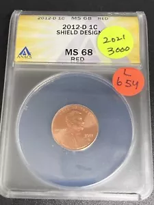 2012-D Lincoln Cent MS68 Red ANACS L654 - Picture 1 of 4