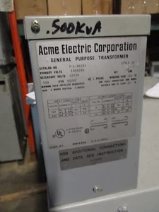 ACME T-1-81051 Buck Booster Transformer .500KVA 120/240X12/24 Volt T580 NEW-S - Picture 1 of 1