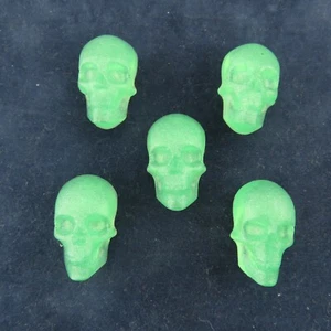 SHIMMER GREEN SKULL Shoe Charms for Clogs Set 5 3D Luxury Goth Halloween Witchy - Picture 1 of 10