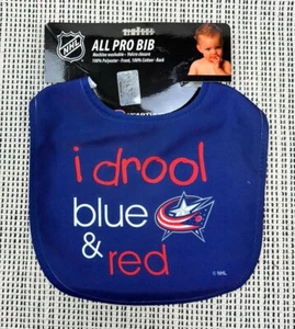 NHL ALL PRO BIB I Drool Blue & Red Blue Columbus Blue Jackets Baby Infant Bib - Picture 1 of 8