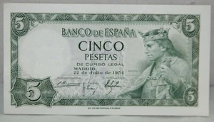 BILLETE ESPAÑA 5 PESETAS 1954 P#146a UNC - Imagen 1 de 2