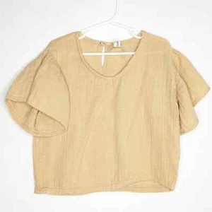 New without tags Yoli & Otis tan 100% organic cotton muslin short sleeve top 6Y - Picture 1 of 6