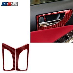 Cuadro de manija de puerta delantera cubierta A para Lexus IS250 IS350 2013-2018 rojo carbono - Imagen 1 de 11