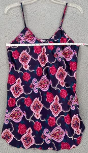 VTG Romantic Moods Women's Purple Floral Print Baby Doll Nightgown Size Large - Bild 1 von 11