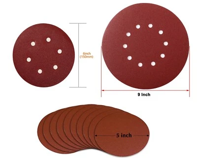 SATC 100stk 125/150/225mm Schleifscheiben Klett Exzenter Schleifpapier Haftscheiben