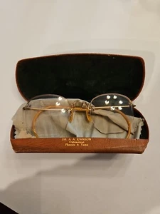 Antique Shuron Rimless  12K Gold Filled Eyeglasses - Picture 1 of 12