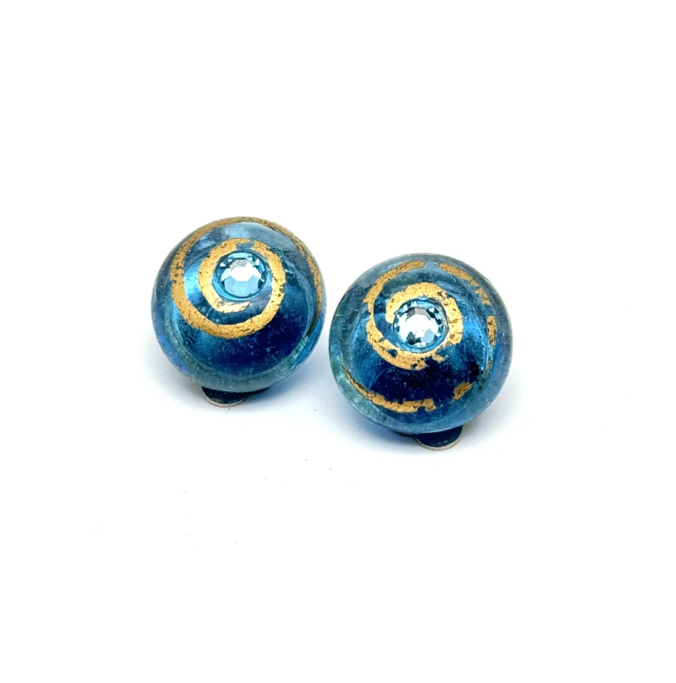 Stunning Vintage Murano Glass Clip-On Earrings Beautiful. - Image 1 of 4